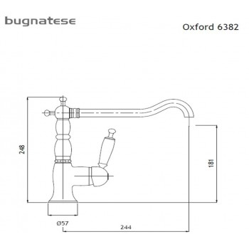 Bugnatese Oxford 6382-220300 Μπαταρία Κουζίνας Bronze/Λευκή Με Μακρύ Περιστρεφόμενο Ρουξούνι