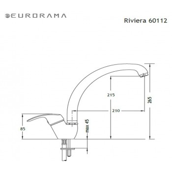 Eurorama Riviera 60112 Χρώμιο Μπαταρία Κουζίνας