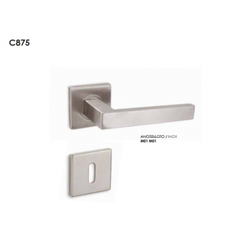 Conset C875 Ανοξείδωτο Πόμολο Πόρτας Μπάνιου-Ροζέτα (Ζεύγος)