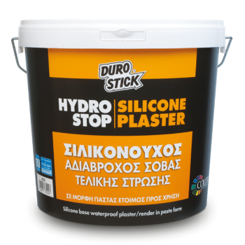 Durostick Hydrostop Silicone Plaster Λευκός Σιλικονούχος αδιάβροχος σοβάς τελικής στρώσης, σε μορφή πάστας Fine 1.5mm 25kg